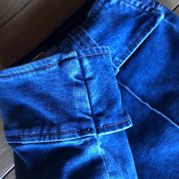 Garage denim bellbottom stretch jeans belt attached 28” waist size 7 - Picture 7 of 9